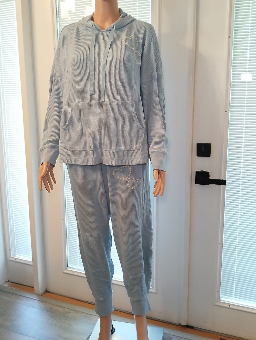 Style & Co, 2-piece Light Blue Waffle-Knit Lounge Set (Sold Separately)